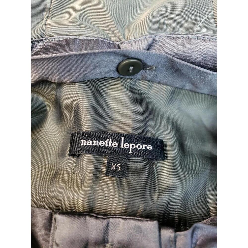 Nanette Lepore Gray Satiny Size XS Hooded Women's Mini Dress Buttons Front #C - Picture 8 of 10